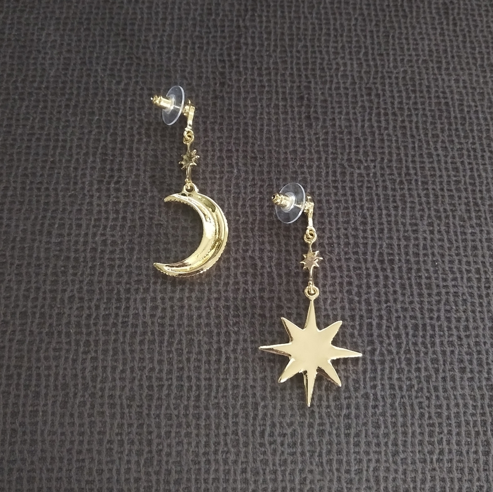 Arm💪 Candy🍭 Moon🌙 and Star⭐ Dangle Earrings - Picture 2 of 13